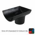 Alumasc Apex 115mm (4.5") Half Round Cast Iron 75mm (3") Drop End Gutter Outlet - Internal - One of 6 CI Standard RAL Colours TBC