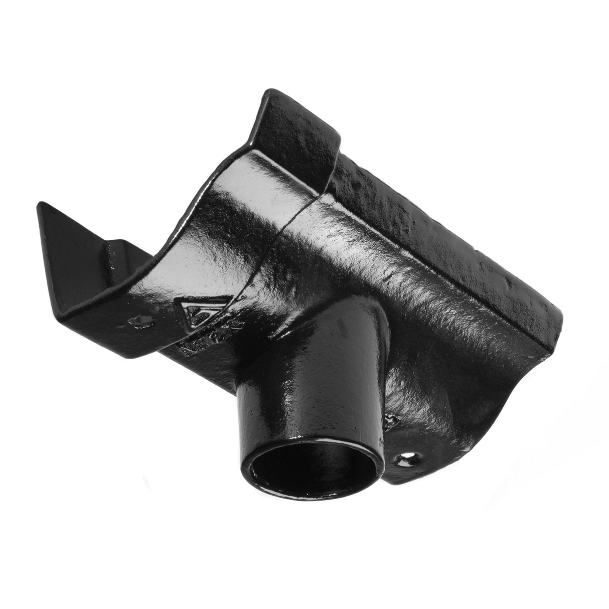 Alumasc Apex 115mm (4.5") Victorian Ogee Cast Iron 75mm (3") Gutter Outlet - Black