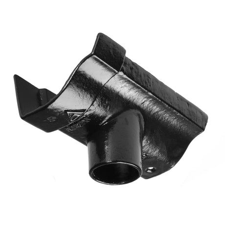 Alumasc Apex 115mm (4.5") Victorian Ogee Cast Iron 75mm (3") Gutter Outlet - Black