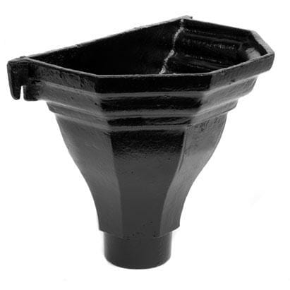 Alumasc Apex 100mm (4") Cast Iron Fluted Flat Back Hopper - Black