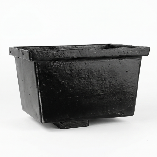 Alumasc Apex Cast Iron Rectangular Large (305 x 250 x 200mm) Rainwater Hopper Head with 100 x 75mm (4"x3") Square Outlet - Black