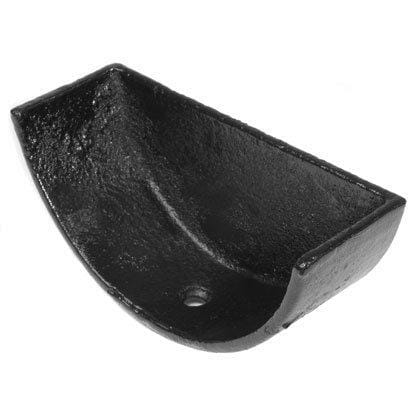 Alumasc Apex 125mm (5") Half Round Cast Iron Internal Stop End - Black