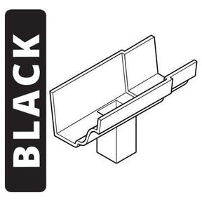 Alumasc Apex 125x100 (5"x 4") Moulded Cast Iron Gutter Running Outlet  (Single Spigot/Socket) with 125 x 75mm (4x3") Square Outlet - Black