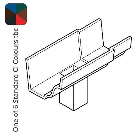 Alumasc Apex 100x75 (4"x 3") Moulded Cast Iron Gutter Running Outlet  (Single Spigot/Socket) with 125 x 75mm (4x3") Square Outlet - One of 6 CI Standard RAL Colours TBC