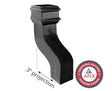 Alumasc Apex Cast Iron 100 x 75mm (4"x3") Square Downpipe 120 Degree Swan Neck (76mm Offset) - Black