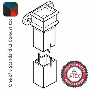Alumasc Apex 0.9m (3ft) Cast Iron 100 x 75mm (4"x3") Square Downpipe with Ears - One of 6 CI Standard RAL Colours TBC