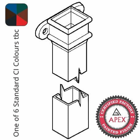 Alumasc Apex 0.9m (3ft) Cast Iron 100 x 75mm (4"x3") Square Downpipe with Ears - One of 6 CI Standard RAL Colours TBC