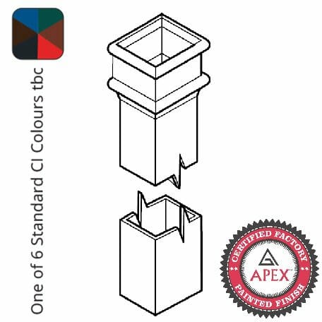 Alumasc Apex 1.83m (6ft) Cast Iron 100 x 75mm (4"x3") Square Downpipe without Ears - One of 6 CI Standard RAL Colours TBC