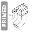 Alumasc Apex Cast Iron 100 x 75mm (4"x3") Square Downpipe Bend to Left 112.5 Degree with Ears - Primed