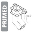 Alumasc Apex Cast Iron 100 x 75mm (4"x3") Square Downpipe Bend to Right 112.5 Degree with Ears - Primed