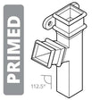 Alumasc Apex Cast Iron 100 x 75mm (4"x3") Square Downpipe Branch - Left Hand with Ears 112.5 Degree - Primed