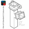 Alumasc Apex Cast Iron 100 x 75mm (4"x3") Square Downpipe Branch - Right Hand with Ears 112.5 Degree - One of 6 CI Standard RAL Colours TBC
