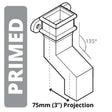 Alumasc Apex Cast Iron 100 x 75mm (4"x3") Square Downpipe 135 Degree Plinth Offsets with Ears (76mm Offset) - Primed