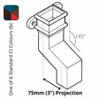 Alumasc Apex Cast Iron 100 x 75mm (4"x3") Square Downpipe 135 Degree Plinth Offset with Ears (76mm Offset) - One of 6 CI Standard RAL Colours TBC