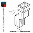 Alumasc Apex Cast Iron 100 x 75mm (4"x3") Square Downpipe 120 Degree Swan Neck (304mm Offset) - One of 6 CI Standard RAL Colours TBC