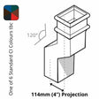 Alumasc Apex Cast Iron 100 x 75mm (4"x3") Square Downpipe 120 Degree Swan Neck (114mm Offset) - One of 6 CI Standard RAL Colours TBC