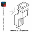 Alumasc Apex Cast Iron 100 x 75mm (4"x3") Square Downpipe 120 Degree Swan Neck (228mm Offset) - One of 6 CI Standard RAL Colours TBC