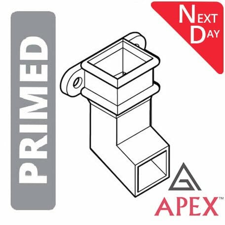 Alumasc Apex Cast Iron 100 x 75mm (4"x3") Square Downpipe Shoe - Front with Ears - Primed - 1 in Stock