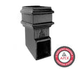 Alumasc Apex Cast Iron 100 x 75mm (4"x3") Square Downpipe Shoe - Front without Ears - Black