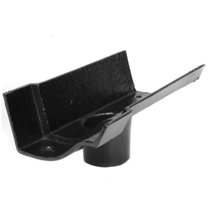 Alumasc Apex 115mm (4.5") Victorian Ogee Cast Iron 65mm (2.5") Gutter Outlet - Black